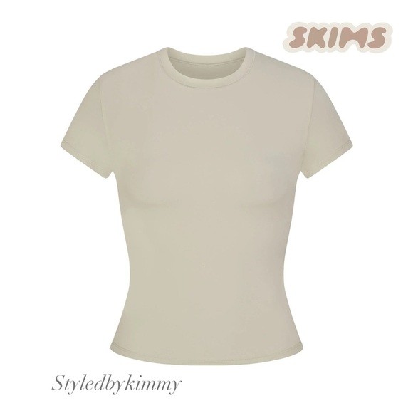 SKIMS Fits Everybody Tshirt - Talc NWT XS NEW - Picture 1 of 4